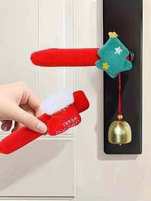 1pc Christmas Door Handle Decoration Set, Includes Bell Reminder And Detachable Hanging Ornaments (Santa Claus, Reindeer, Christmas Tree, Stocking) - Easy-To-Stick Hook, Suitable For Indoor And Outdoor Holiday Door And Cabinet Decoration - Durable - Door Hanging Decoration, Christmas Decoration, New Year - Multicolor - View 3