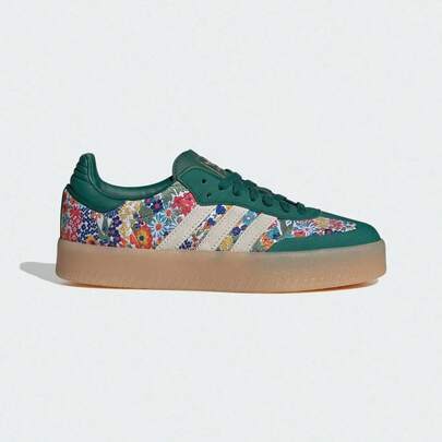 Adidas Sambae Liberty London Floral Embroidery Casual Trainers Vintage Three Stripe Soft Suede All Match Outdoor Travel Platform Skate Shoes For Fashion Ladies