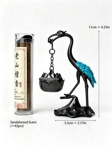 Crane & Lotus Hanging Incense Burner/Candle Holder, Room Decor Item, Suitable For Halloween, Autumn, Holidays, Winter, Valentine's Day, Wedding, Birthday, Room Decoration, Ramadan Decoration, Home Decor, Living Room Decor, House Decoration - Crane Incense Burner - View 8