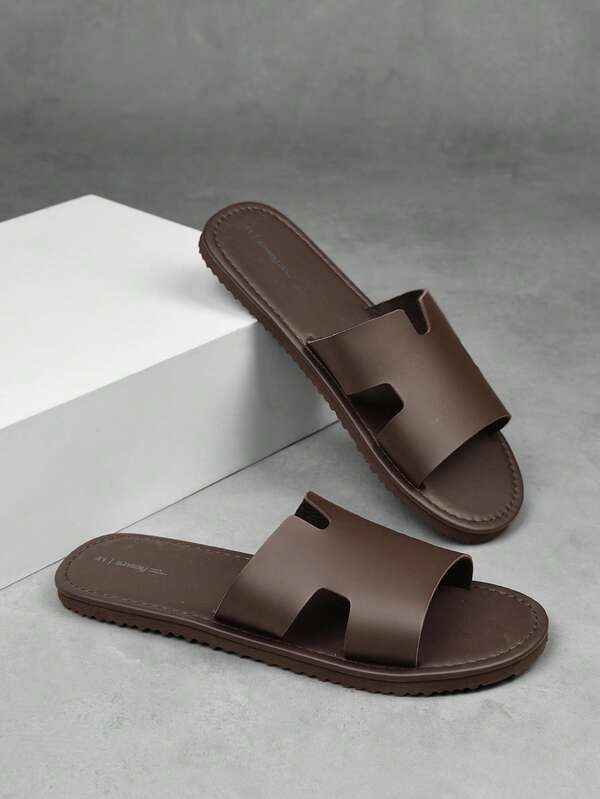 Men's Summer Sandals, Fashionable Versatile Men's Slippers, Men's Flat Slippers, Coordinated Color, Simple Fashion Flat Slippers, Holiday Beach Roman Sandals
