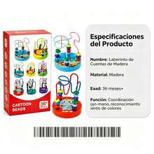 1 Pieza Laberinto de Cuentas Pequeño de Madera, Juguete de Recorrido de Bolitas, Juego Educativo para Bebés +3 Años - STW-40014 - Ver 5