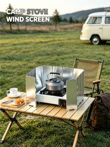 Outdoor Aluminum Alloy Folding Windshield, 8pcs/12pcs Optional Lightweight Camping Windscreen, Height 24cm/9.44in, Universal For Camping Stoves And Portable Gas Stoves, With Fixing Pins To Prevent Tipping, Bottom Slot For Gas Tube Placement, Heat Retention And Temperature Locking To Reduce Heat Loss, Saving Gas And Accelerating Cooking, Can Be Freely Bent And Shaped, Aluminum Alloy Material Durable And Wear-Resistant, High Temperature Resistant And Anti-Oxidation, Foldable And Compact For Easy Storage, Comes With Portable Storage Bag, Suitable For Hiking, Picnic, Outdoor Camping, Road Trip, Mountain Climbing, Survival And Other Scenarios, Essential Windproof Accessory For Outdoor Cooking Equipment - Multicolor - View 5