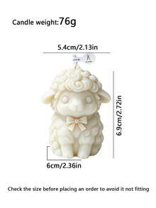 1pc Cute Cartoon Lamb Scented Candle, 3D Stereo Sheep Handmade Candle, Indoor Home Daily Decor, Party Table Centerpiece, Festival Gift Candle For Christmas, Halloween, Birthday Celebration - A - View 8