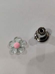 2/1pc Elegant Flower-Shaped Toilet Flush Button, Drill-Free Installation, Suitable For Bathroom Decor - Multicolor - View 10