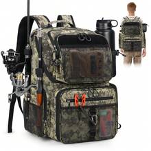 NEWHEY 45L Fishing Backpack With Rod Holder And Waterproof Rain Cover, 900D High-Strength Adjustable Compartment Fishing Gear Storage Bag - Men's/Dad's Gift - Multicolor - View 3
