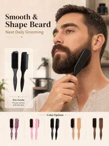 Leopard Print Edge Control Brush, Professional Hair Comb, Suitable For Smooth Ponytails And Buns, Pointed Tail Styling Tool, Suitable For Flyaways And Hair Wax Sideburns - Multicolor - View 9