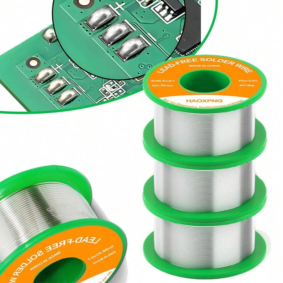 50g Lead-Free No-Clean High Purity Solder Wire Tin Melting Point 217 Degrees Solder Wire For Electronic Repair Sn99.3cu0.7 - 50g - View 1