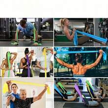 Elastic Yoga Resistance Band For Strength Training And Pilates, Improves Flexibility And Strengthens Muscles - Multicolor - View 4