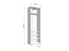Dmora Griante - Guardaroba 2 Ante, 60x193h cm Bianco, Appendiabiti - Bianco - Visualizzare 3