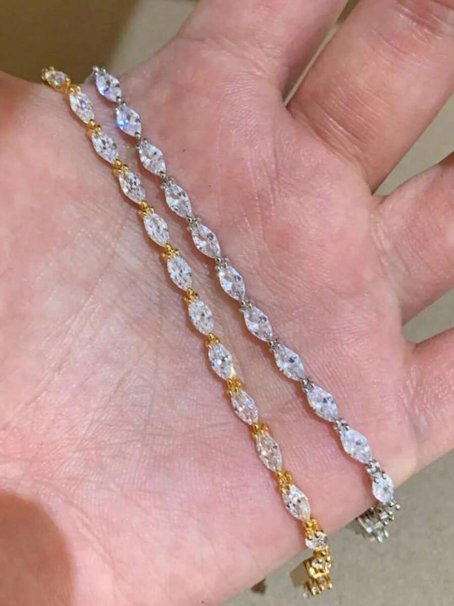 1件時尚氣泡閃耀星空手鍊女款，輕奢小眾精緻高端優雅風格宴會珠寶 - 馬眼手鍊 - 查看 1