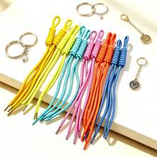 20/15/10/5/1pc Handmade Woven Colorful Nylon Rope Knot Keychain, Phone Charm, Bag Pendant - Fashion Wrist Strap Keychain With Carabiner, Woven Lanyard Suitable For Keys, Bag Charms, Key Rings, Wallet Decoration And Car Accessories, Random Color - Colored Nylon Rope - View 7