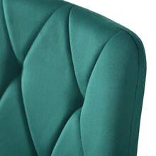 Modern Dining Table Set With 4 Chairs – Dark Green Twill Velvet - Green - View 7