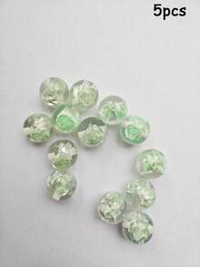 5pcs 16mm Glow-In-The-Dark Rose Resin Beads, Round Beads With Straight Holes, DIY Crafts, Jewelry Making, Phone Straps, Bracelets, Hair Accessories - Glow-in-the-dark Rose Beads - View 17
