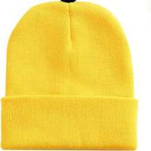 CT TAPESOCKS 1 Yellow Knitted Hat For Autumn And Winter Role-Playing, Fashionable Woolen Hat, Soft And Skin Friendly, Warm And Cold Proof - Yellow - View 5