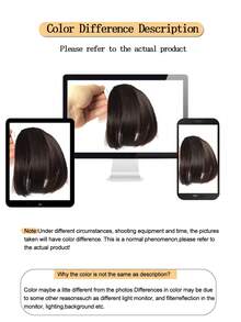Women's Clip-In French Bangs Hair Piece, No Sideburns, Synthetic Hair, Natural Style, Heat-Resistant Fiber, Lightweight Invisible Clip-In Hair Accessory - Multicolor - View 9