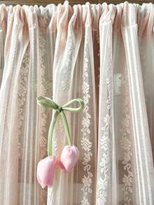 1 buah Tirai Dekoratif Tulip Renda Pink Lucu, Gaya Kantong Batang, Indah & Tahan Lama, Cocok untuk Dekorasi Jendela, Dekorasi Baby Shower, Dekorasi Kamar, Tirai Partisi - MultiWarna - View 5