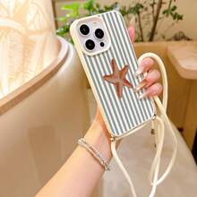 Convenient Lanyard Phone Case With Multi-Functional Adjustable Lanyard And Crossbody Shoulder Strap, Leather Texture Antique White, Easy-To-Use TPU Anti-Drop Protective Case Compatible With Apple 11/12/13/14/15/16/17 Pro Max, Suitable As Birthday And Christmas Gift For Family, Couples, Friends - Multicolor - View 5
