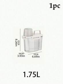 洗衣粉收纳盒，适用于液体洗涤剂，专用收纳桶，洗衣粉凝胶珠收纳容器，带盖大小家用塑料桶，密封收纳 - 米白色 - 查看 13