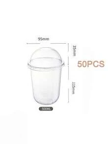 Viral U-Shaped Bobo Cup Disposable Fruit Yogurt Pudding Dessert Cake Ice Cream Bubble Tea Cup With Lid - Transparent - View 10
