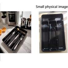 1pc Drawer Organizer, Expandable Kitchen Utensil Tray, Material Cutlery Holder, Adjustable Plastic Spoon Fork Knife Storage, Large Capacity Kitchen Utensil Accessories (Black, Grey, White) - Multicolor - View 8