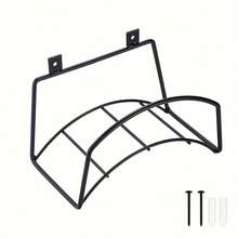 1pc Pure Black Wall-Mounted Hose Rack, Industrial Style Iron Semi-Circular, Detachable & Easy To Install, Garden Hose Storage Organizer, Suitable For Outdoor Garden Yard, Garden, Water Sprayer, Water Mist For Gardens - Multicolor - View 12