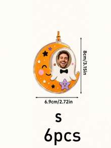 Custom Photo Halloween Hanging Ornament, Personalized Ghost Pendant Decor, Spooky Party Room Accent, Customized Name Keepsake, Customizable Picture Holiday Gift For Family, Friends, Couples, Festive Halloween Decor, Unique Gift, Room Decor - Ginger - View 9