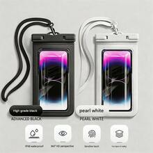 1 buah Kantong Ponsel Tahan Air IPX8 dengan Tali Pergelangan Tangan dan Fungsi Pencahayaan, Tas Kering Layar Sentuh PVC 3D, Tali Serut yang Dapat Diatur, Casing Ponsel Tahan Air Universal, Cocok untuk Ponsel hingga 7,0 Inci, Kompatibel dengan iPhone 17/16/15/14/13/12/11 Pro Max Plus XS dan Galaxy S24/S23/S22, Cocok untuk Berenang, Menyelam, Kayak, Arung Jeram, Pantai, Kolam Renang, Perjalanan Kapal Pesiar, Petualangan Luar Ruangan, Pelindung Ponsel Olahraga Air Portabel, Hadiah Ideal untuk Pelajar dan Penjelajah - MultiWarna - View 20