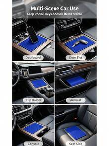 1 buah Alas Anti Selip PVC, Alas Multifungsi untuk Dashboard Mobil, Bar, Meja KTV, Kedai Kopi, Alas Tahan Panas, Tahan Aus, dan Fleksibel, Cocok untuk Ponsel, Kunci, Gelas Minuman, Penggunaan Rumah dan Komersial, Biru - Pola titik-titik - View 5