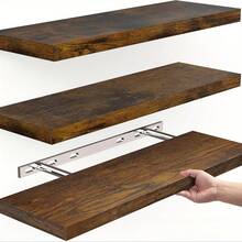 1pc Floating Wall Shelf, Wall Decor, Room Decor, Home Decor, Suitable For Bathroom, Living Room, Bedroom, Kitchen And Garage Wall Decor, Housewarming Gift, Suitable For Living Room, Bedroom, Kitchen And Bathroom And Other Multiple Scenes - View 3