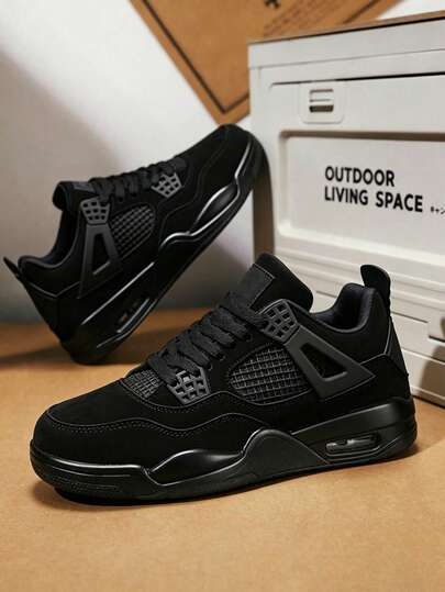 Men's Fall Retro Basketball Sneakers, Breathable Mesh Lace-Up Athletic Shoes, Cushioned Casual Sports Trainers, Comfortable Footwear For Autumn Daily Commuting.