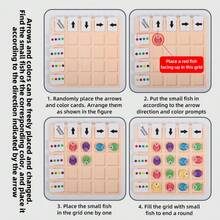 Wooden Fish Color Direction Matching Puzzle, Kids Spatial Logic Observation Training Board Game, Preschool Early Educational Concentration Learning Toy - Multicolor - View 4