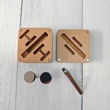 1 Set Of Personalized Metal Cufflink, Tie Clip And Beech Wood Storage Box, Custom Wedding Accessories For Men, Groomsmen Gifts, Gifts For Fathers - Multicolor - View 7