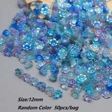 12mm 50pcs Mixed Color Blue AB Lily Of The Valley Jewelry Making DIY Accessories - 50pcs Lily Of the Valley Blue Series - View 2