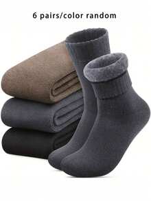 3/6 Pasang Kaos Kaki Hiking Tebal Hangat Pria, Lembut dan Nyaman, Cocok untuk Cuaca Dingin dan Pakaian Musim Dingin. - MultiWarna - View 10