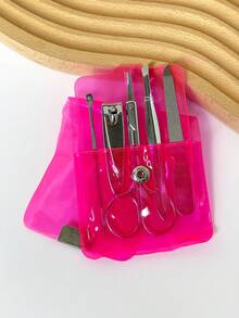 5PCS/Set All-In-One Manicure Pedicure Nail Care Kit With Clipper And Portable Pouch, For Home Hand Foot Grooming, Travel, Family Care, And Personal Nail Maintenance - Multicolor - View 5