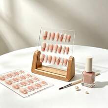 1pc Transparent Acrylic Nail Art Display Board, Multi-Row False Nail Storage Rack, Suitable For Gel Nail Polish Color Matching And Wearable Nail Art Display - Multicolor - View 3