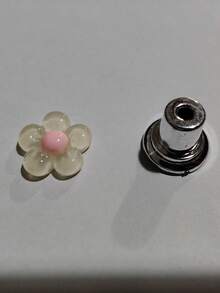 2/1pc Elegant Flower-Shaped Toilet Flush Button, Drill-Free Installation, Suitable For Bathroom Decor - Multicolor - View 13