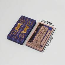 Kartu Tarot Waite Edisi Mewah 78 Kartu Holografik Laser Kelas Kolektor dengan Kotak Penyimpanan Keras dan Buku Panduan - MultiWarna - View 3