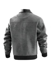 Men's Autumn/Winter Fashion Casual Jacket, Grey Coat, Minimalist Versatile Fashion Lapel Jacket - Grey - View 3