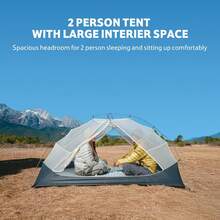 Naturehike Mongar UL 1-2 Person Ultralight Hiking Tent, Outdoor Camping 3-Season Tent, Windproof And Waterproof - Moon Rock Sand - View 8