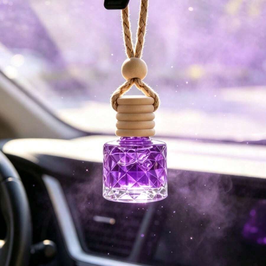 汽車芳香擴香器 無火精油香氛吊飾 多面玻璃瓶配木蓋 後視鏡掛飾 車內裝飾 居家辦公室禮物 日常開車除味 - Apple - 查看 1