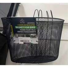 Large Bicycle Transport Basket For Hanging No Tools, Solid Iron Storage Basket For Commuting And Grocery Shopping, Premium Black Metal Front Basket With Bicycle Mesh - Black - View 9