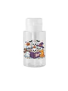 Garrafa Dispensadora com Impressão de Fantasma, Chapéu de Bruxa e Abóbora de Halloween, Recarregável e Transparente, Recipiente para Líquido Cosmético, Removedor de Esmalte e Líquido Removedor de Maquiagem - Multicolorido - Visão 10