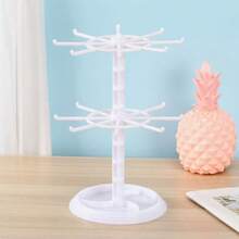 1pc Double-Layer Rotating Jewelry Display Stand, Transparent Plastic Rotating Storage Organizer, Keychain, Necklace, Bracelet, Earring, Badge And Pendant Desktop Storage Rack, Multi-Purpose Desktop Stand, Suitable For Home, Store Display And Travel Use - Multicolor - View 14