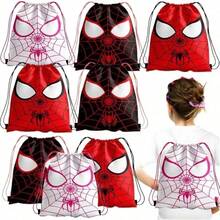 Disney 3pcs Spider-Man Drawstring Backpack Bag, Portable Storage Bag, Polyester Hand-Carry Drawstring Bag, Outdoor Backpack, Reusable Storage Bag, Suitable For Daily Use, Gifts, Weddings And Party Favors | Canvas Material With Adjustable Drawstring, Perfect For Storing Clothes, Underwear And Shoes, Also Suitable For Handmade DIY, Bridal Shower Gifts And Display Packaging! - A - View 1