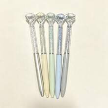 1支/11支/12支組，藍色墨水，高價值水鑽水晶圓珠筆，返校季必備學習用品，可伸縮設計，中等筆尖粗細，適用於婚禮、辦公室、學校場景，聖誕節、情人節及其他節日的理想禮物 - A - 查看 5