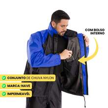 Capa De Chuva Motoqueiro Nylon Emborrachado Impermeável Nave - A - Visão 4