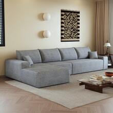 4 Seat Grey Chaise Lounge - No Assembly Required - 灰色四座 - 查看 5
