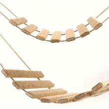 Exquisite Wall-Mounted Wooden Cat Climbing Ladder, Durable Sisal Scratching Rope, Space-Saving Indoor Cat Bridge Furniture, Reliable Pet Activity Structure, 3 Sizes Available: 50cm, 150cm, 200cm, Sturdy Home Kitten Toy Supplies - Ginger - View 3