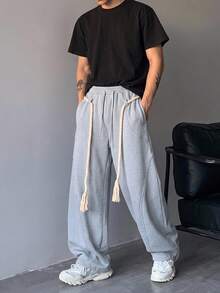 DAZY 男士时尚宽松阔腿休闲运动裤 - 淺灰色 - 查看 6